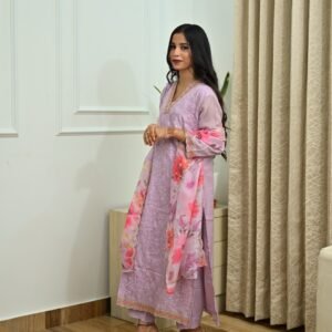 READYMADE Organza suit with floral dupatta